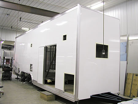 View of  Trailer Wall Cut Outs