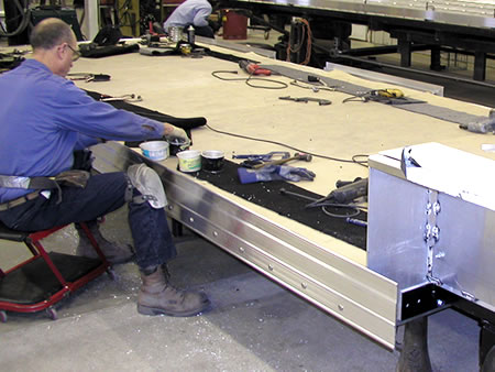 View of Lower Extrusion Installation to Frame